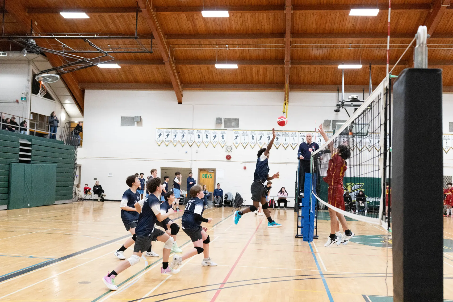 Athletes training during a volleyball camp session