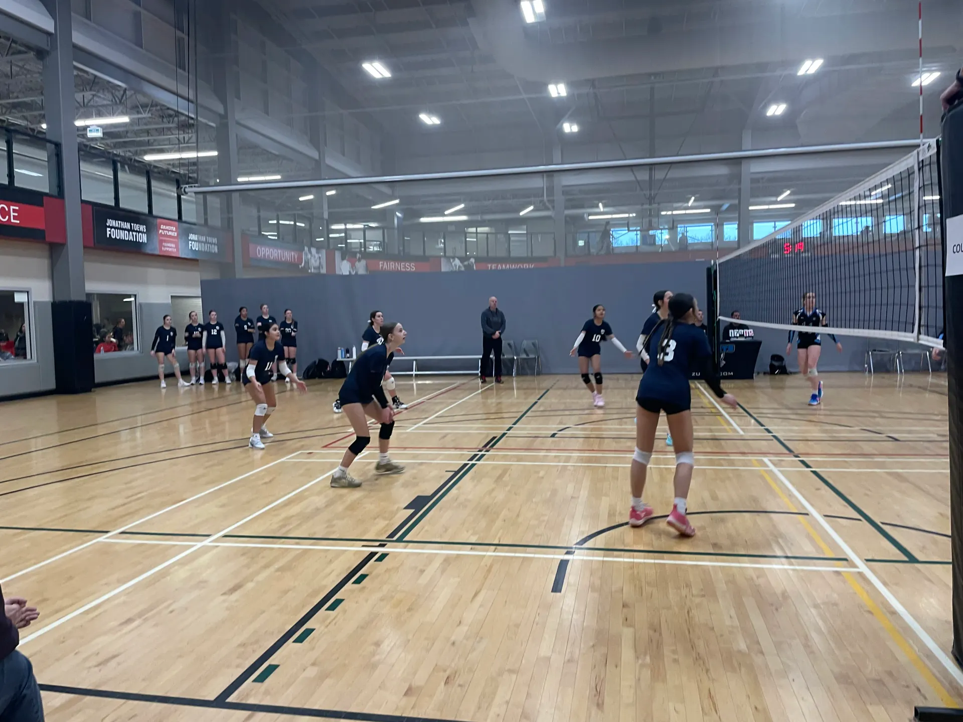 Team warm-up at Skyline Volleyball