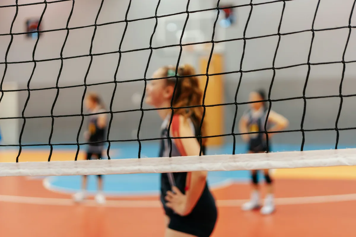 Youth players at Skyline summer volleyball camp